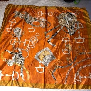 Tara Orange and Gold Equestrian Scarf by Tara